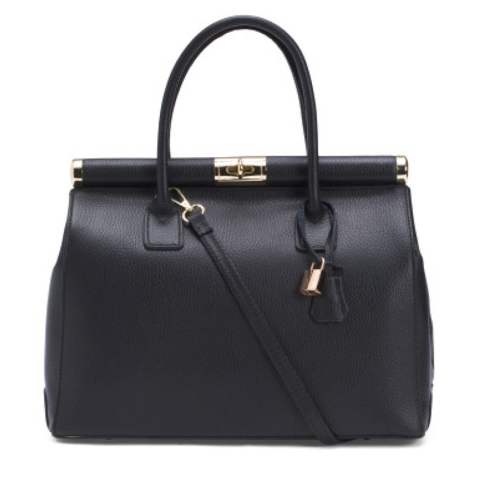 Elegant Black Leather Handbag